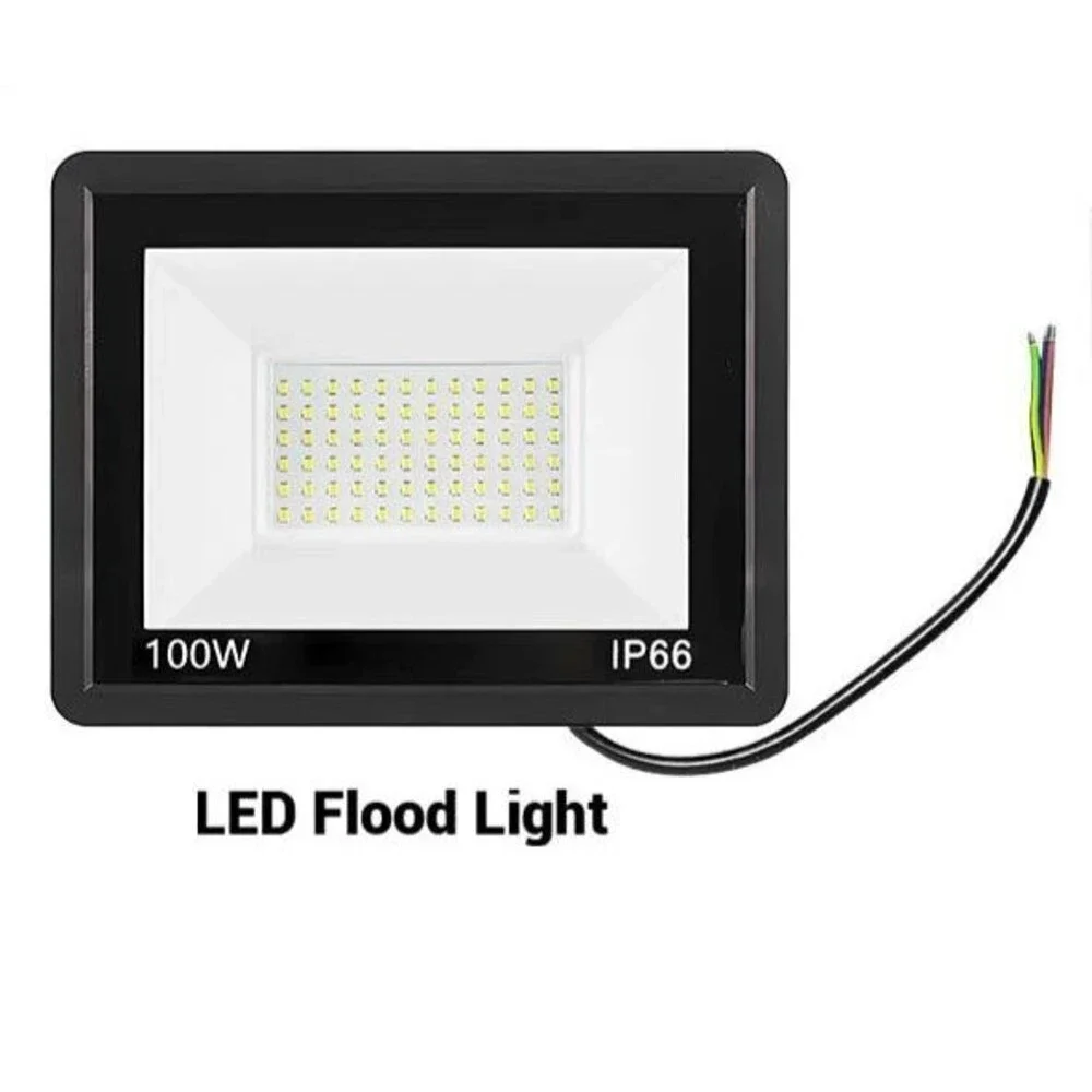 100W Led Flood Light Outdoor Security Garden Yard Spotlight Lamp IP66 Black